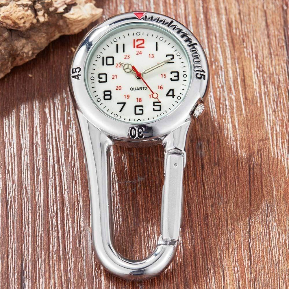 Quartz Pocket Watch with Clip-On Carabiner Attachment - Esilora