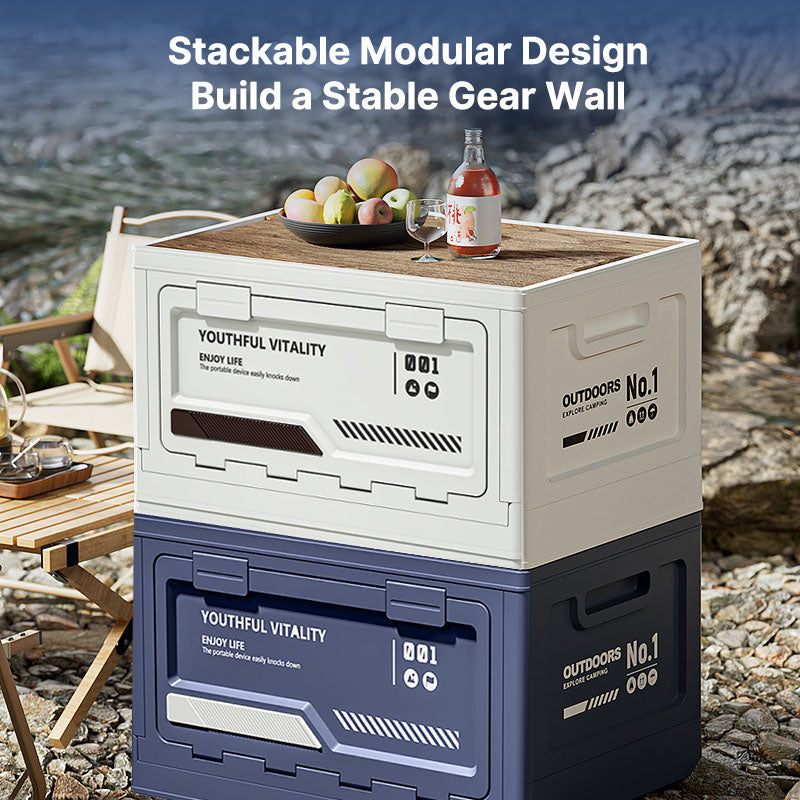 Portable Storage Container for Camping with Foldable Table - Esilora