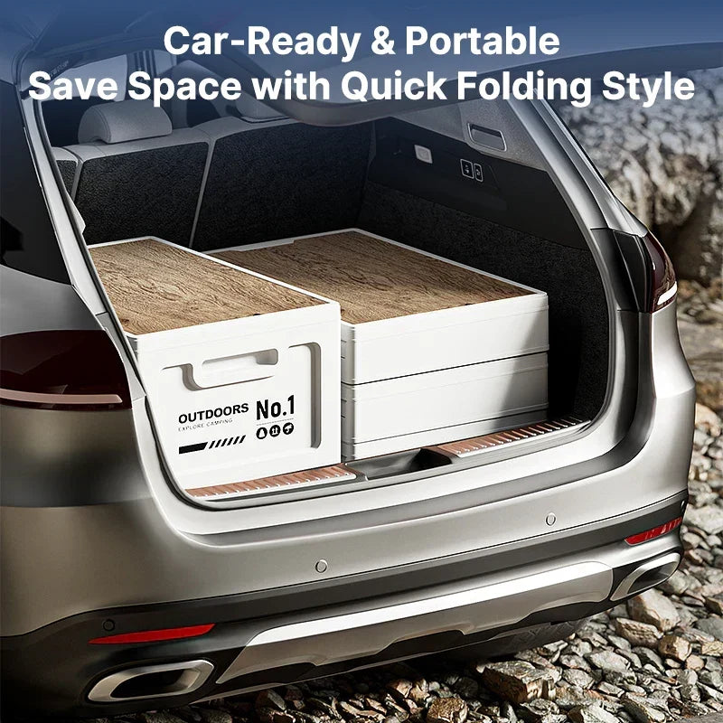 Portable Storage Container for Camping with Foldable Table - Esilora