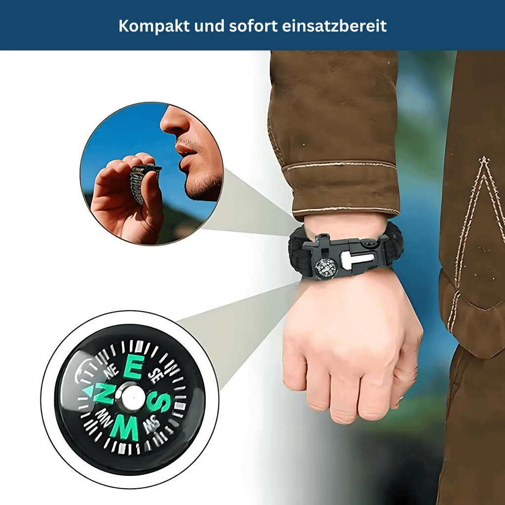 Survivalový náramek s paracordem pro přípravu na krizové situace - Esilora