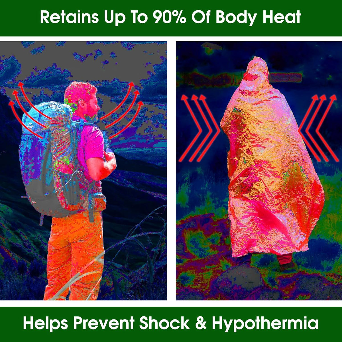 Coperta termica impermeabile di sopravvivenza in Mylar – Equipaggiamento di emergenza - Esilora