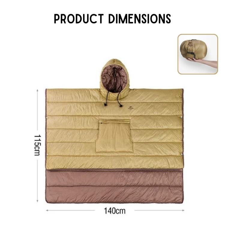 Outdoor-Poncho mit Fleece-Futter - Esilora