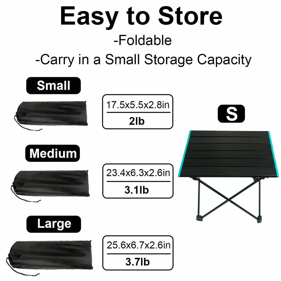 Portable Lightweight Camping Table - Folding Design for Outdoors - Esilora