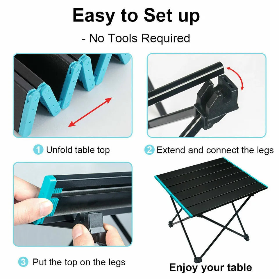 Portable Lightweight Camping Table - Folding Design for Outdoors - Esilora