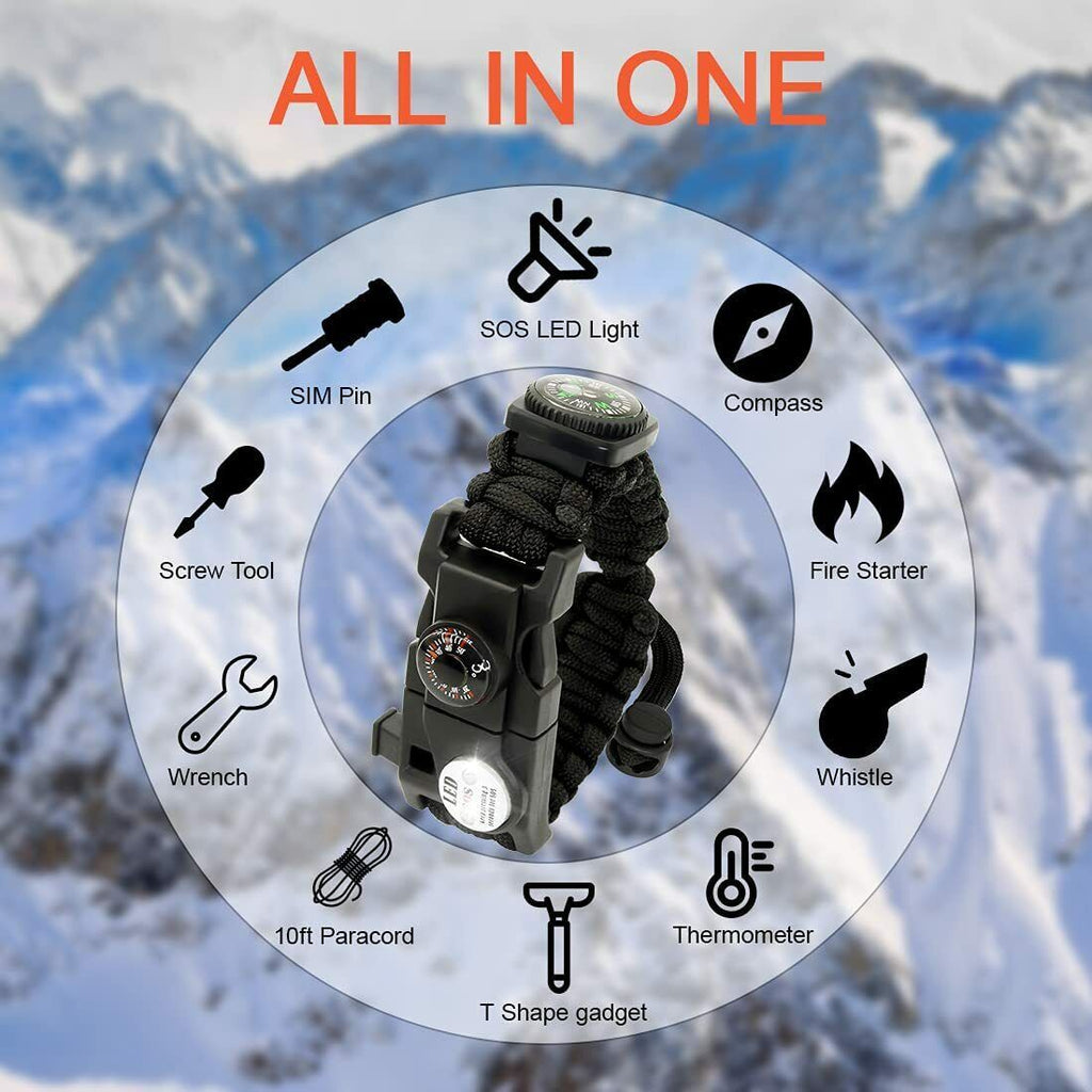 Survival Bracelet with 20 Tools Made from Durable Paracord - Esilora
