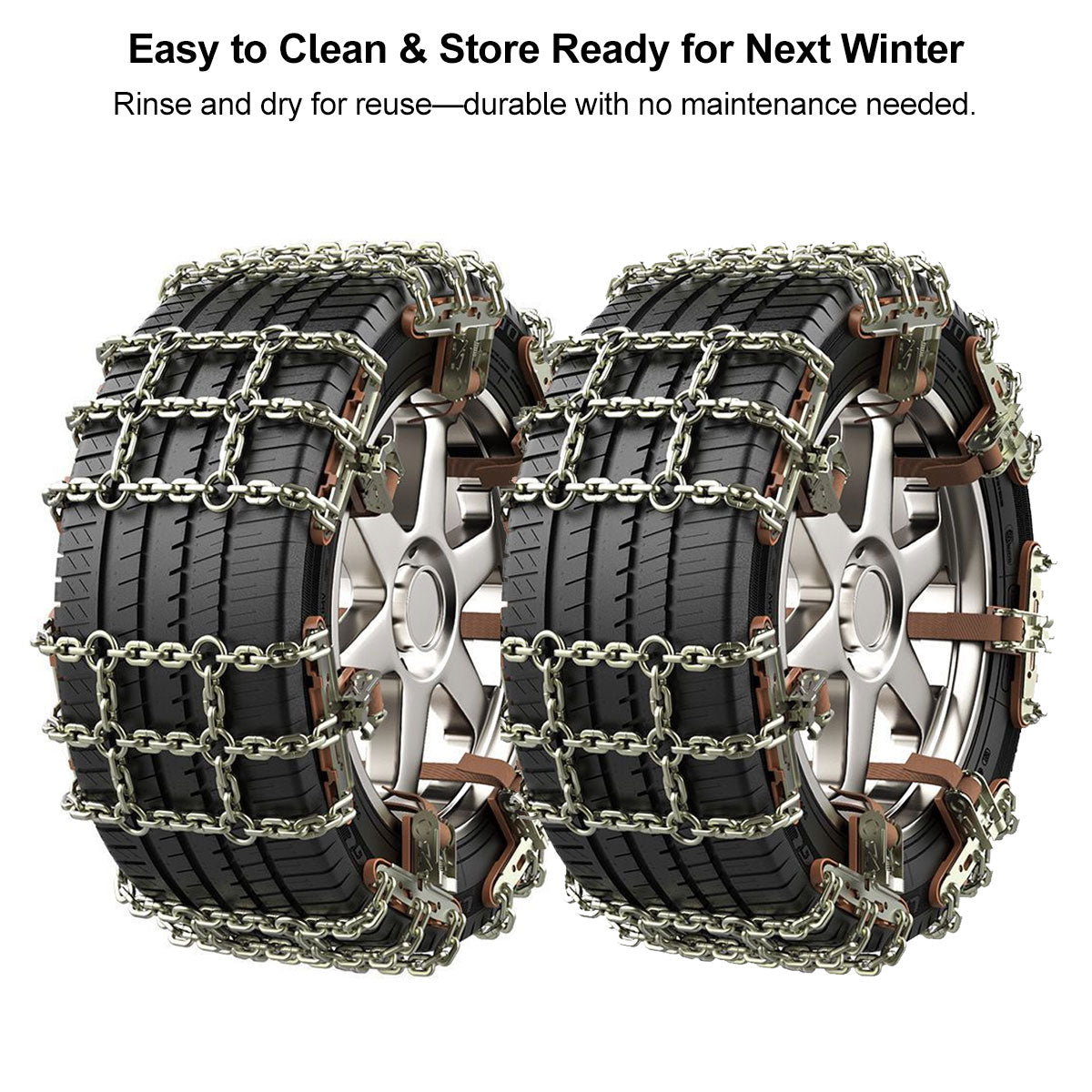 Conjunto de tração para neve - Correntes universais para pneus de automóvel com instalação fácil - Esilora