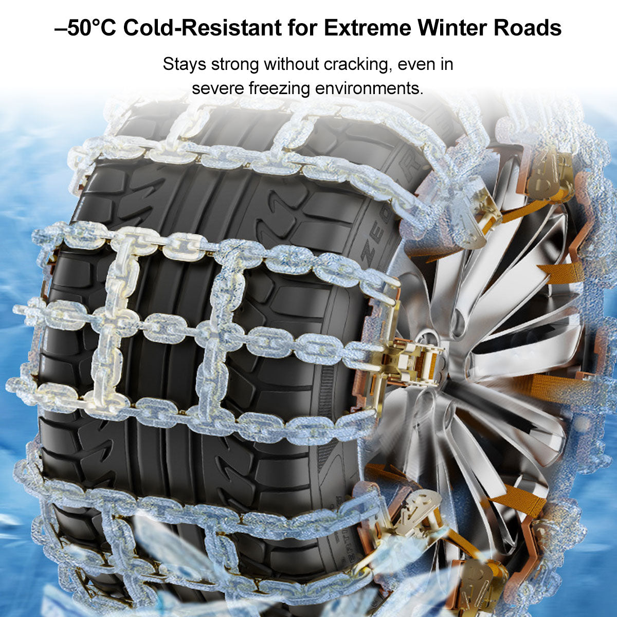 Conjunto de tração para neve - Correntes universais para pneus de automóvel com instalação fácil - Esilora