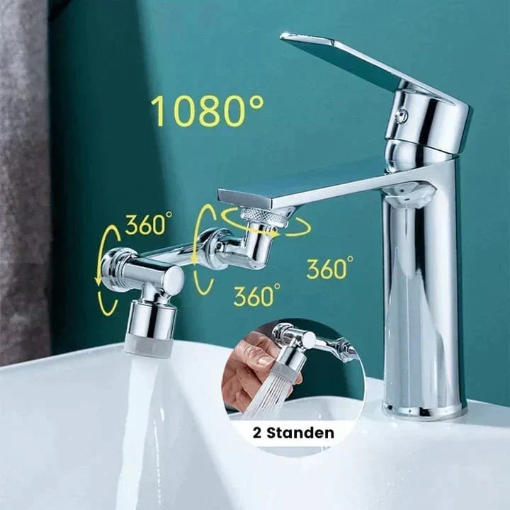 Aquavon FlexiTap Copper Faucet Adapter, 1080° Rotation, 2 Settings