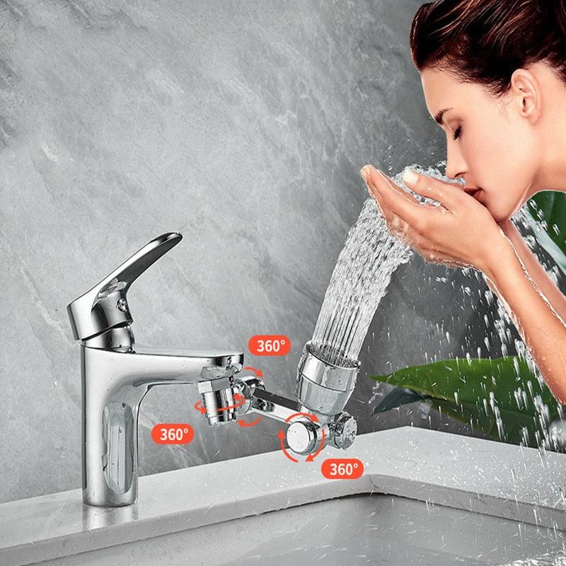 Adattatore per rubinetto in rame Aquavon FlexiTap, rotazione a 1080°, 2 modalità