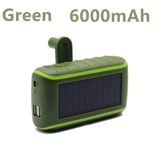 Solar Power Bank with Hand Crank and Flashlight – USB Compatible - Esilora