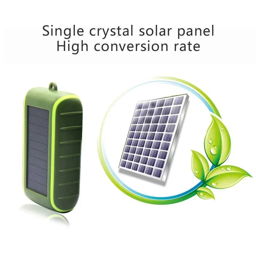 Solar Power Bank with Hand Crank and Flashlight – USB Compatible - Esilora