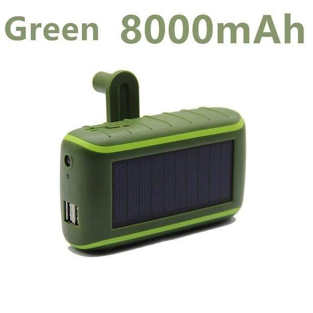 Solar Power Bank with Hand Crank and Flashlight – USB Compatible - Esilora
