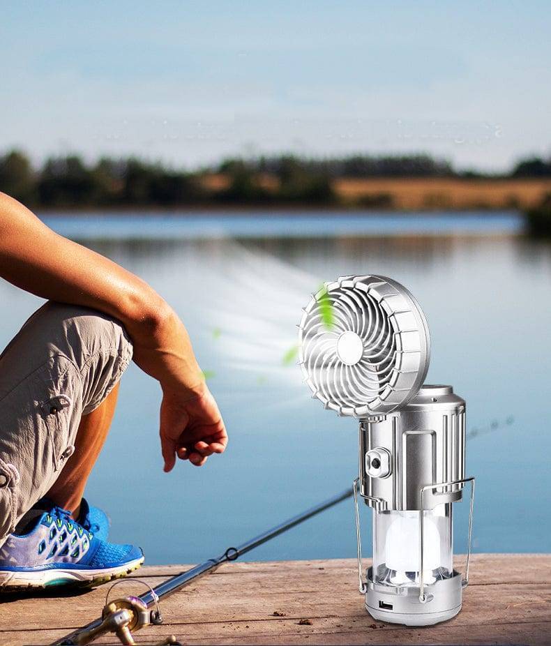 Solar-Powered Camping Lantern with Fan – USB Rechargeable - Esilora