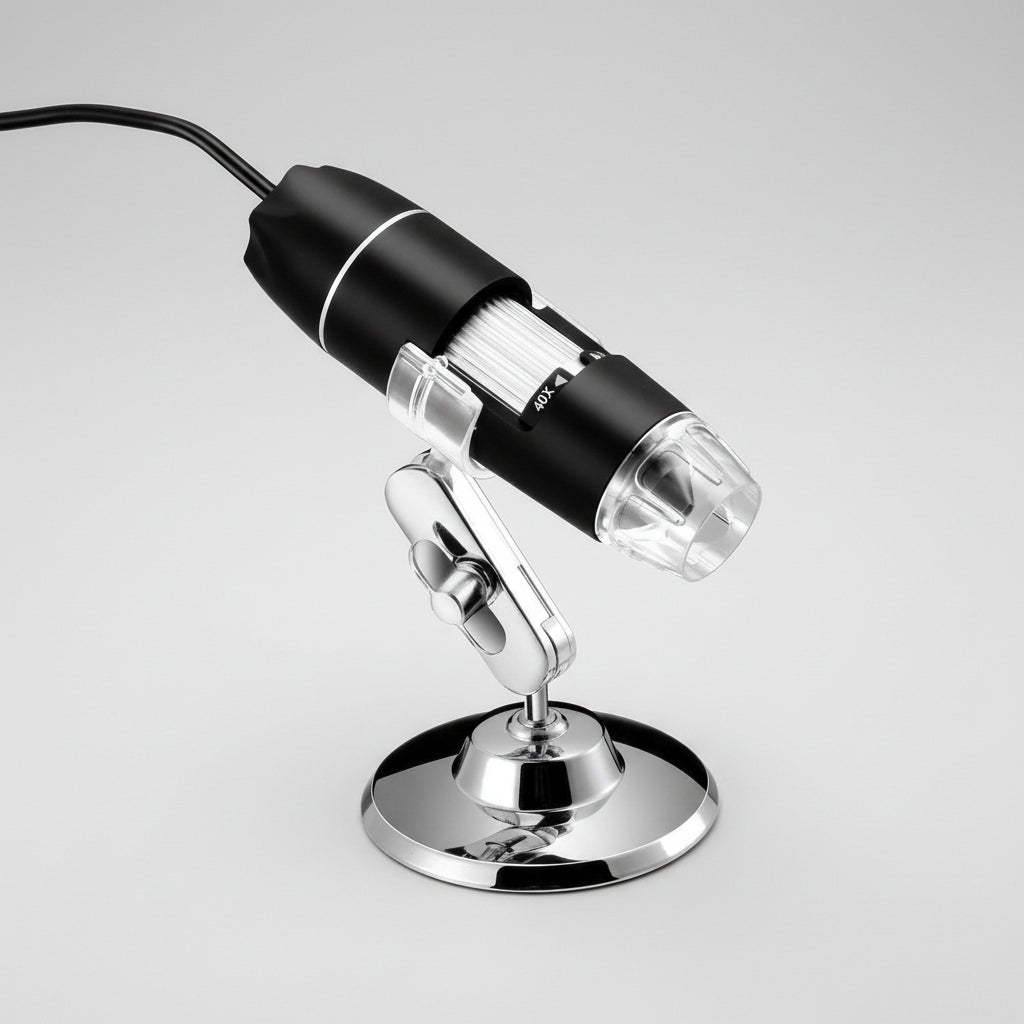 Compact USB Microscope — Adjustable LED Lights, Manual Focus, 2592×1944 Resolution