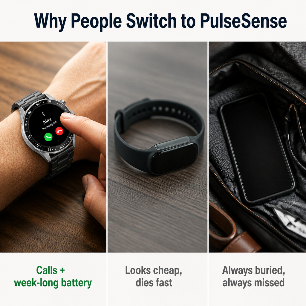 PulseSense — Take Calls, Track Workouts & Go a Full Week Per Charge - Esilora