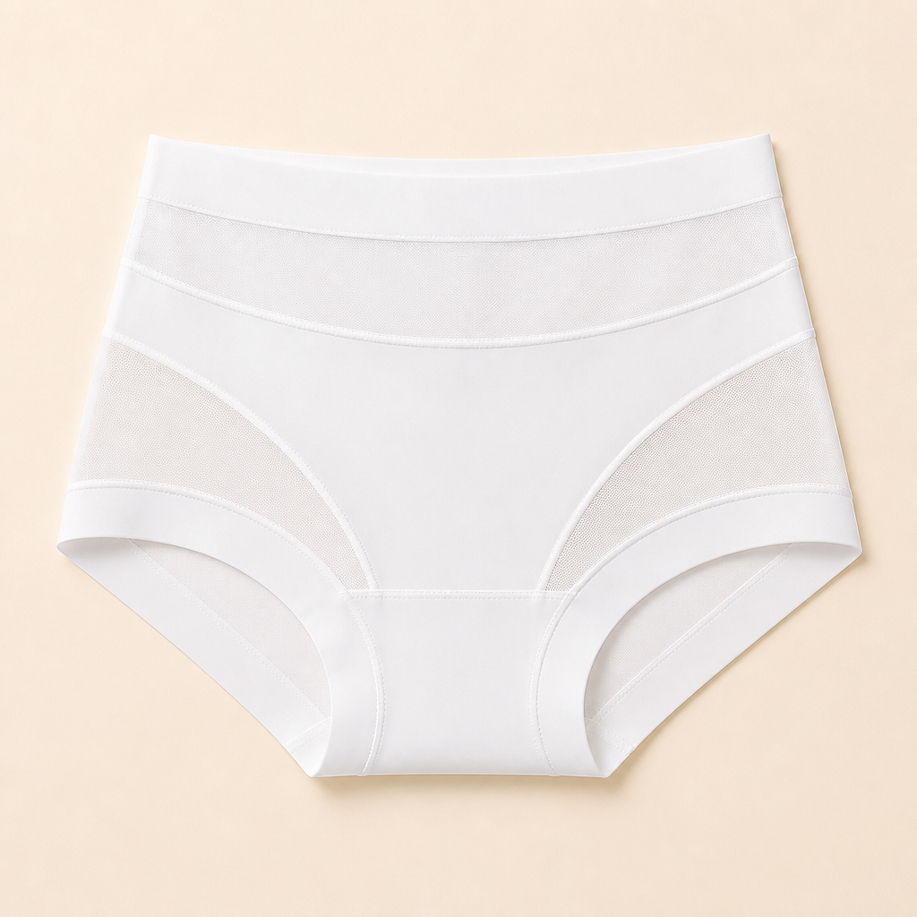 PureForte – High-Waist Sculpting Mesh Brief with Antibacterial Silk Gusset - Esilora