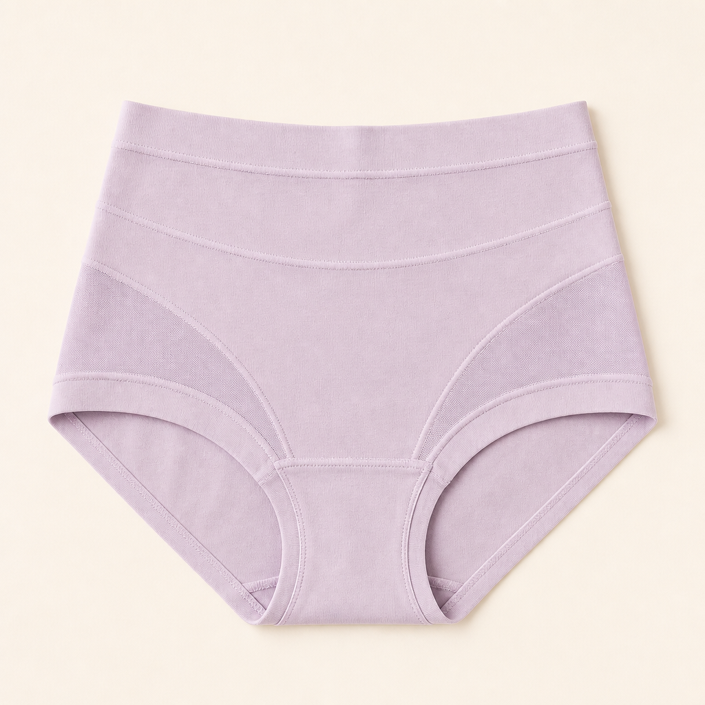 PureForte – High-Waist Sculpting Mesh Brief with Antibacterial Silk Gusset - Esilora
