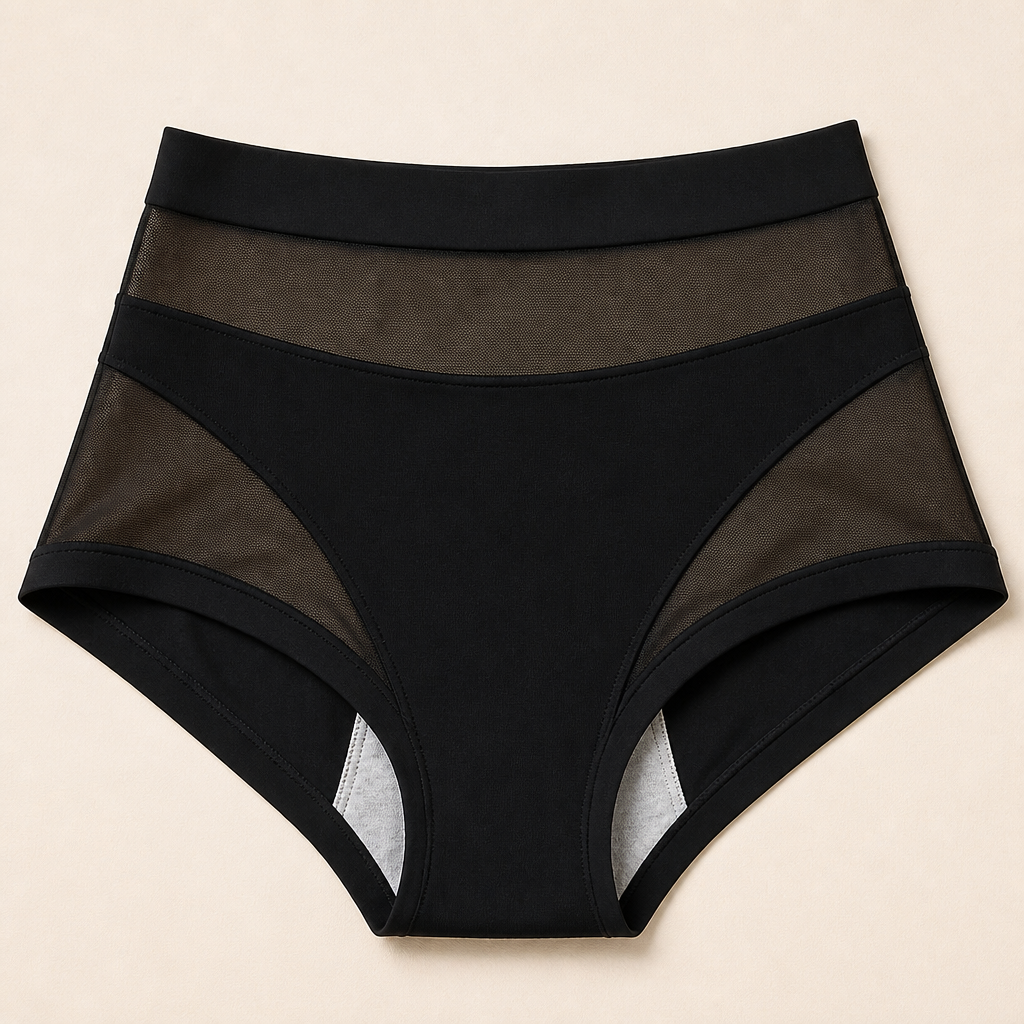 PureForte – High-Waist Sculpting Mesh Brief with Antibacterial Silk Gusset - Esilora