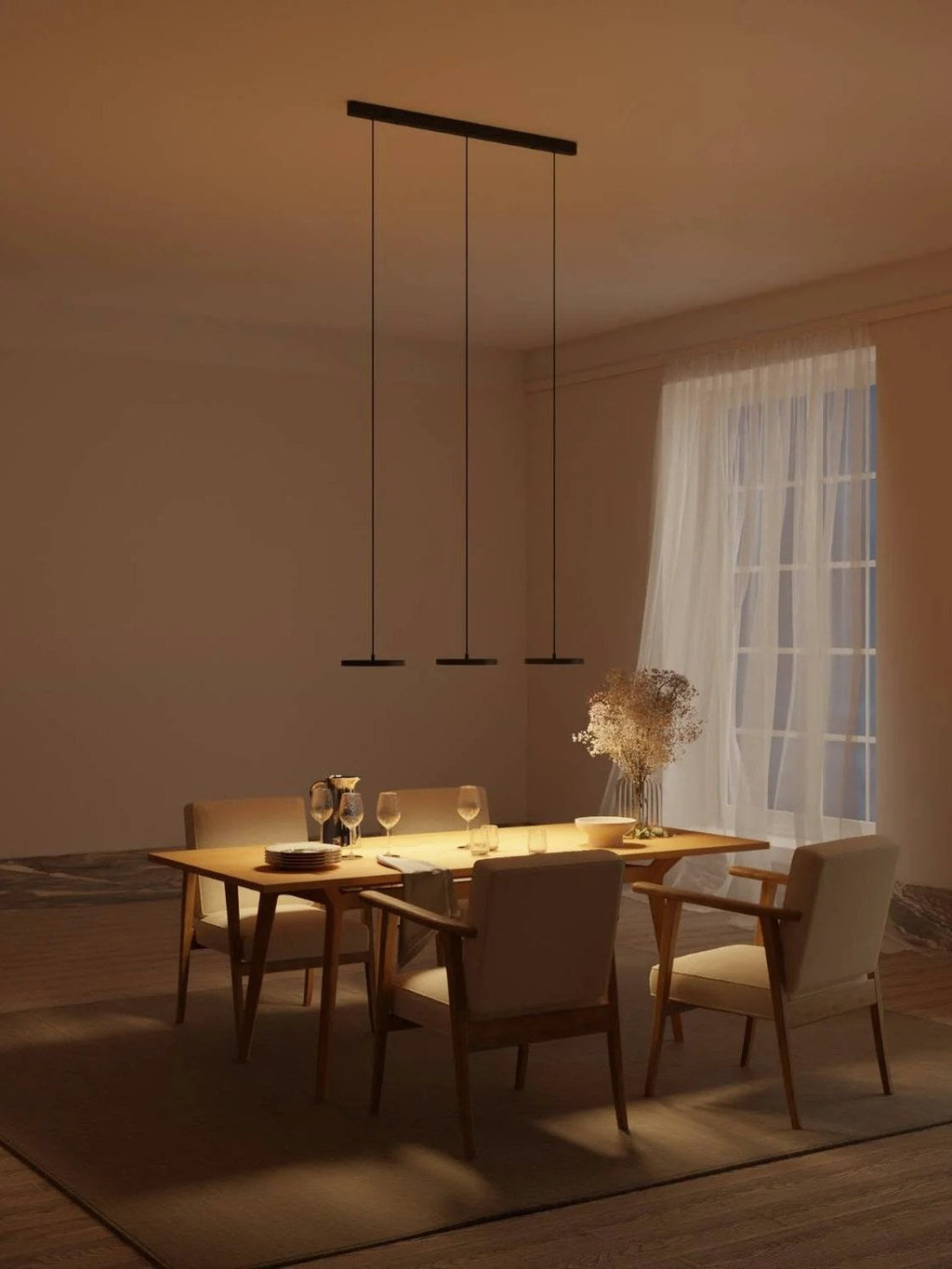 Minimalistische Mehrkopf-Pendelleuchte – Rundes Design für Küche | Esilora