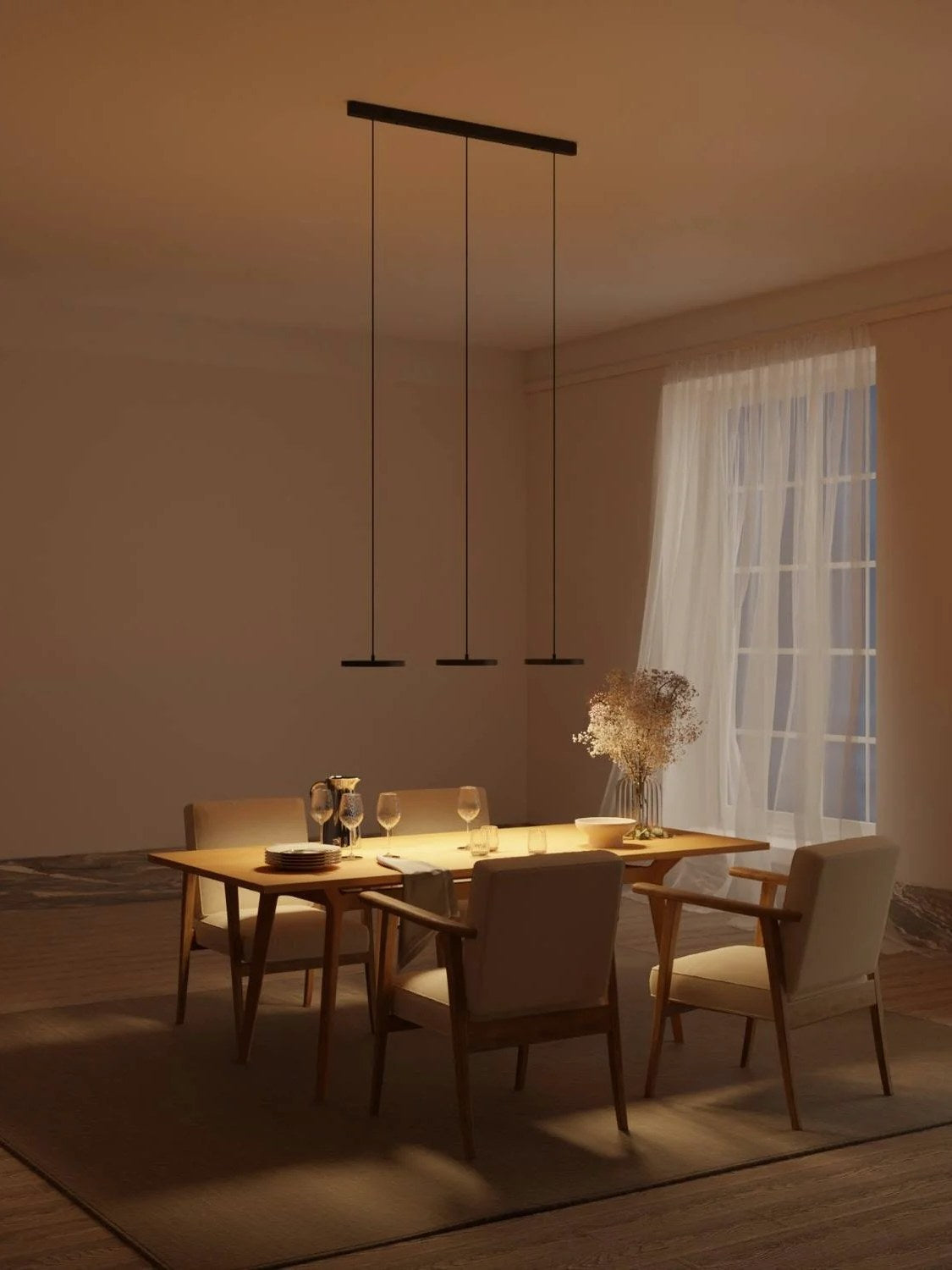 Minimalistische Mehrkopf-Pendelleuchte – Rundes Design für Küche | Esilora