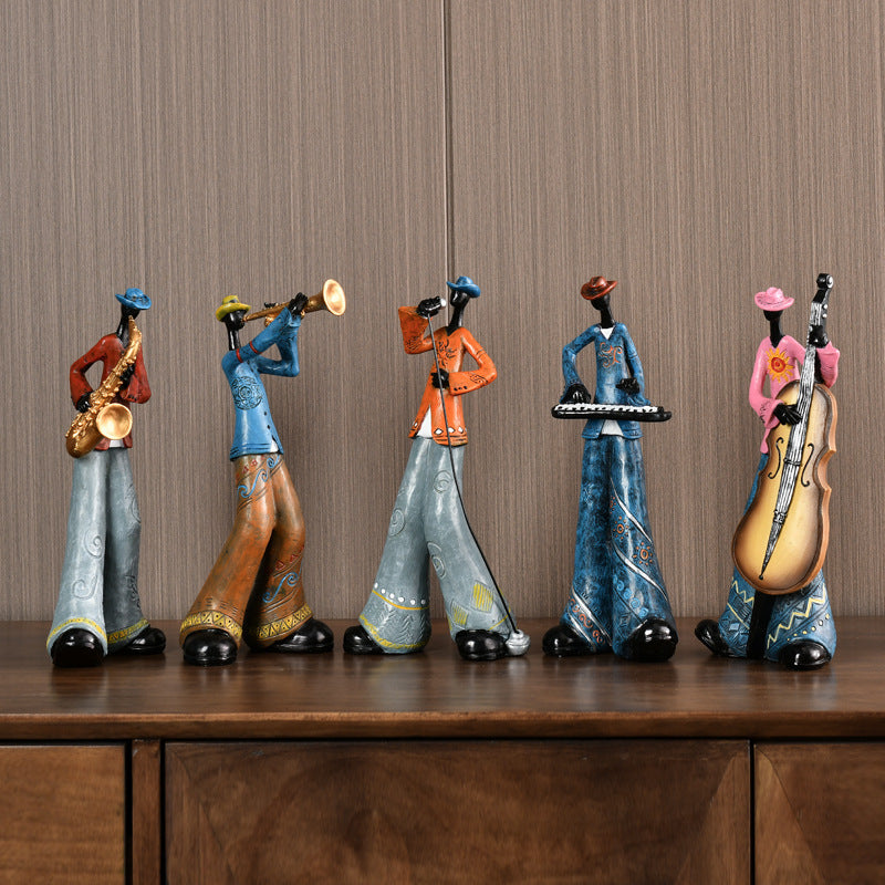 Vintageharpiksfigur af jazzmusiker - detaljeret positur