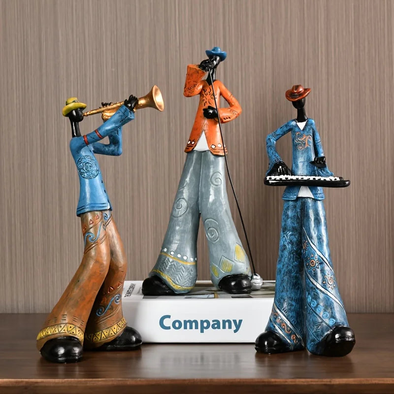 Vintageharpiksfigur af jazzmusiker - detaljeret positur