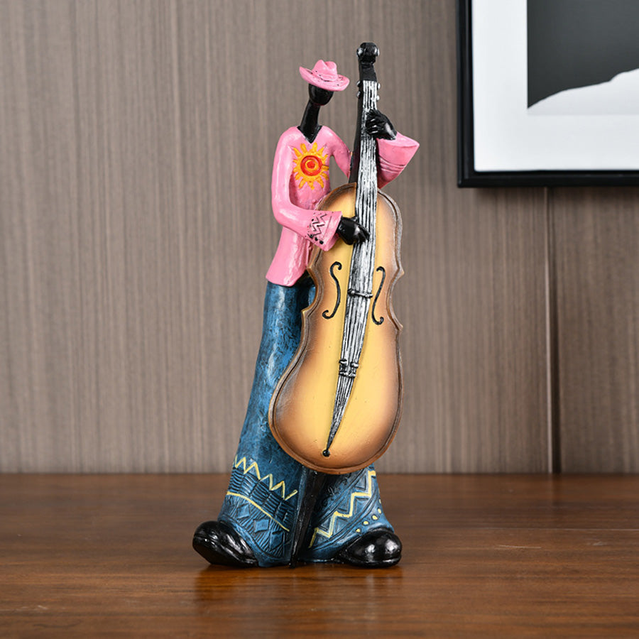 Vintageharpiksfigur af jazzmusiker - detaljeret positur