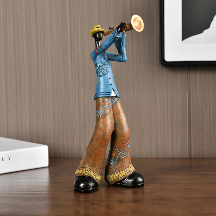 Vintageharpiksfigur af jazzmusiker - detaljeret positur