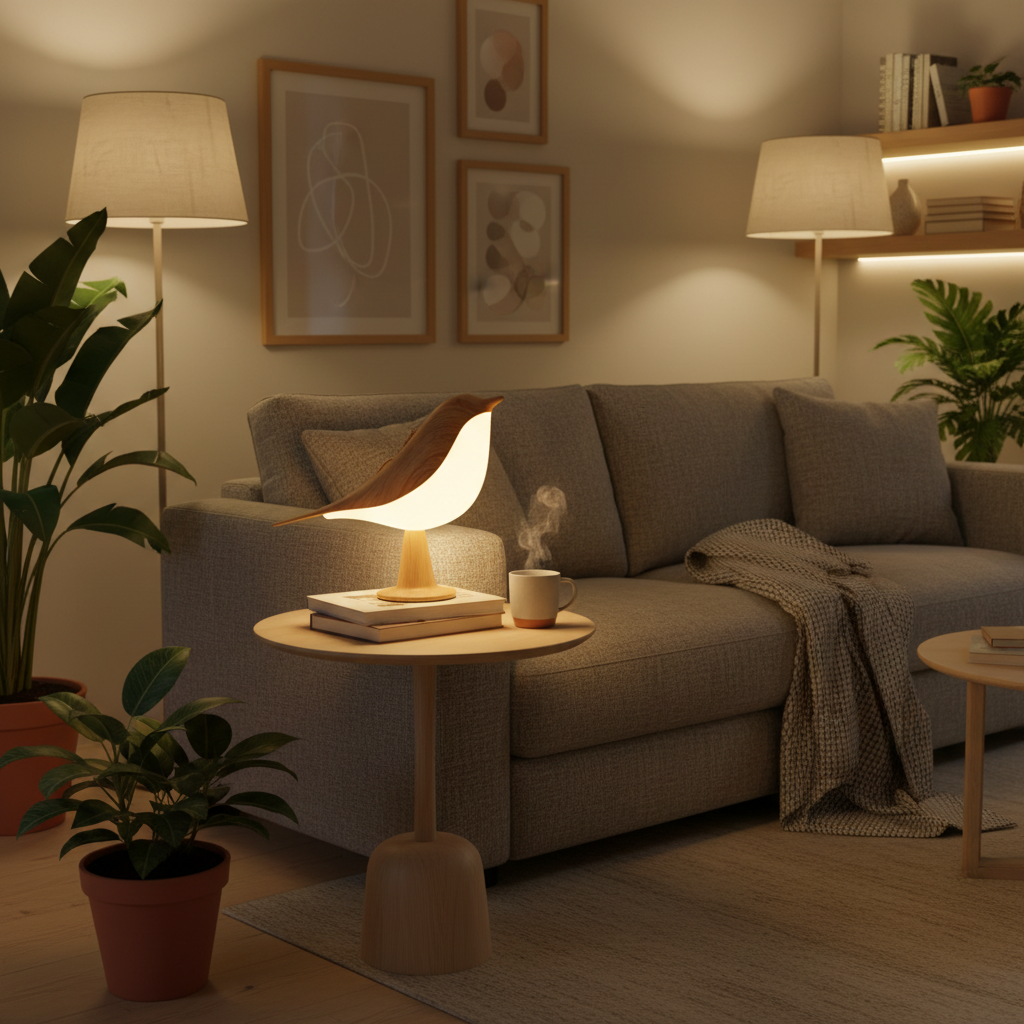 Decorative Bird Table Lamp for Soft Ambient Accent Lighting