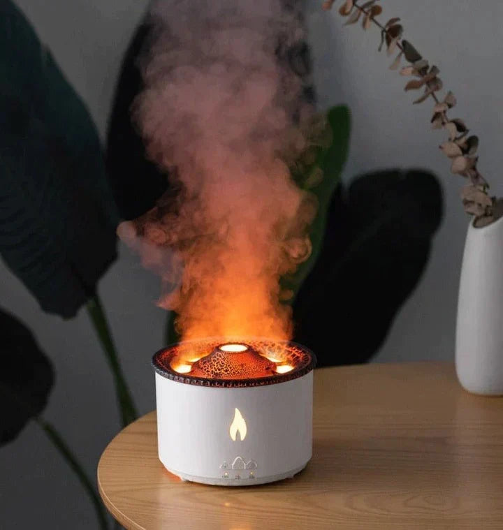 Auralis HumiFlame — umidificatore a fiamma vulcanica e diffusore per aromaterapia