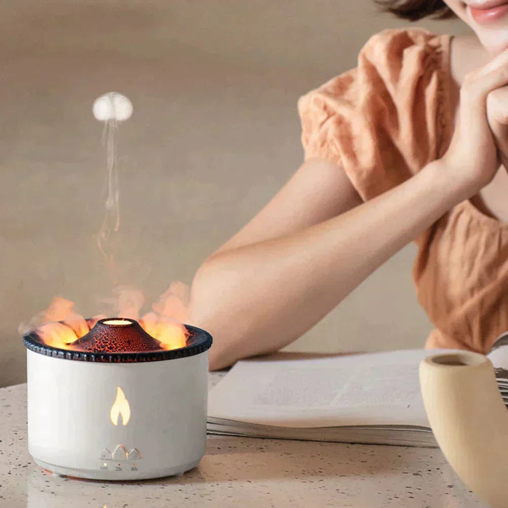Auralis HumiFlame — umidificatore a fiamma vulcanica e diffusore per aromaterapia