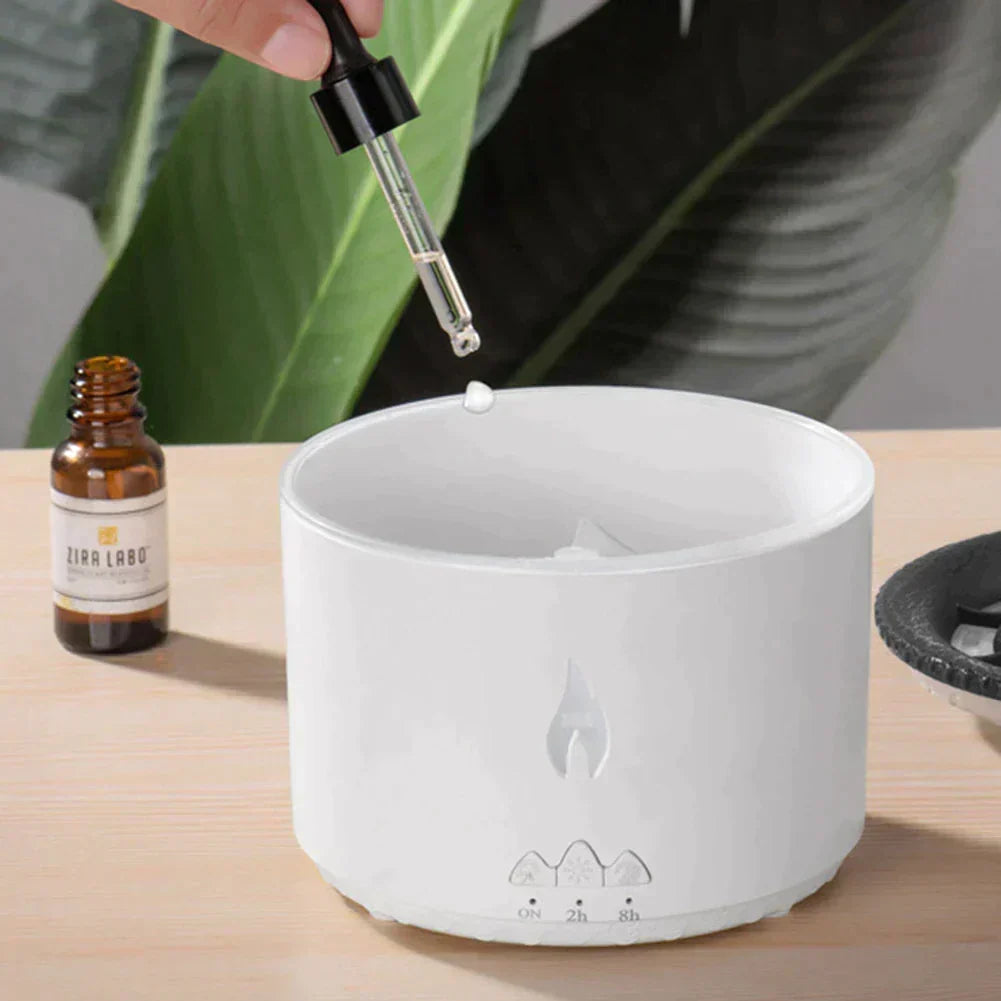 Auralis HumiFlame — umidificatore a fiamma vulcanica e diffusore per aromaterapia