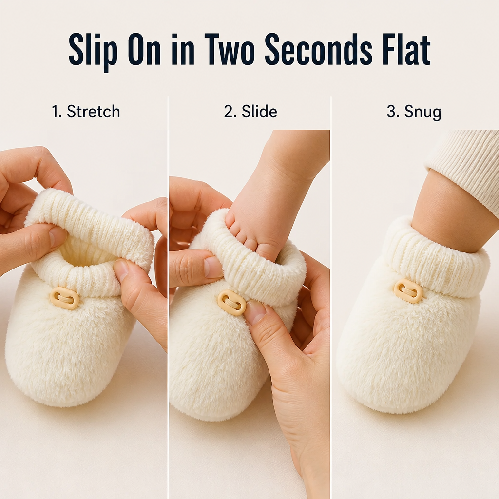 TinyTreadz — Cozy Up Tiny Feet With Plush Booties That Actually Stay On - Esilora