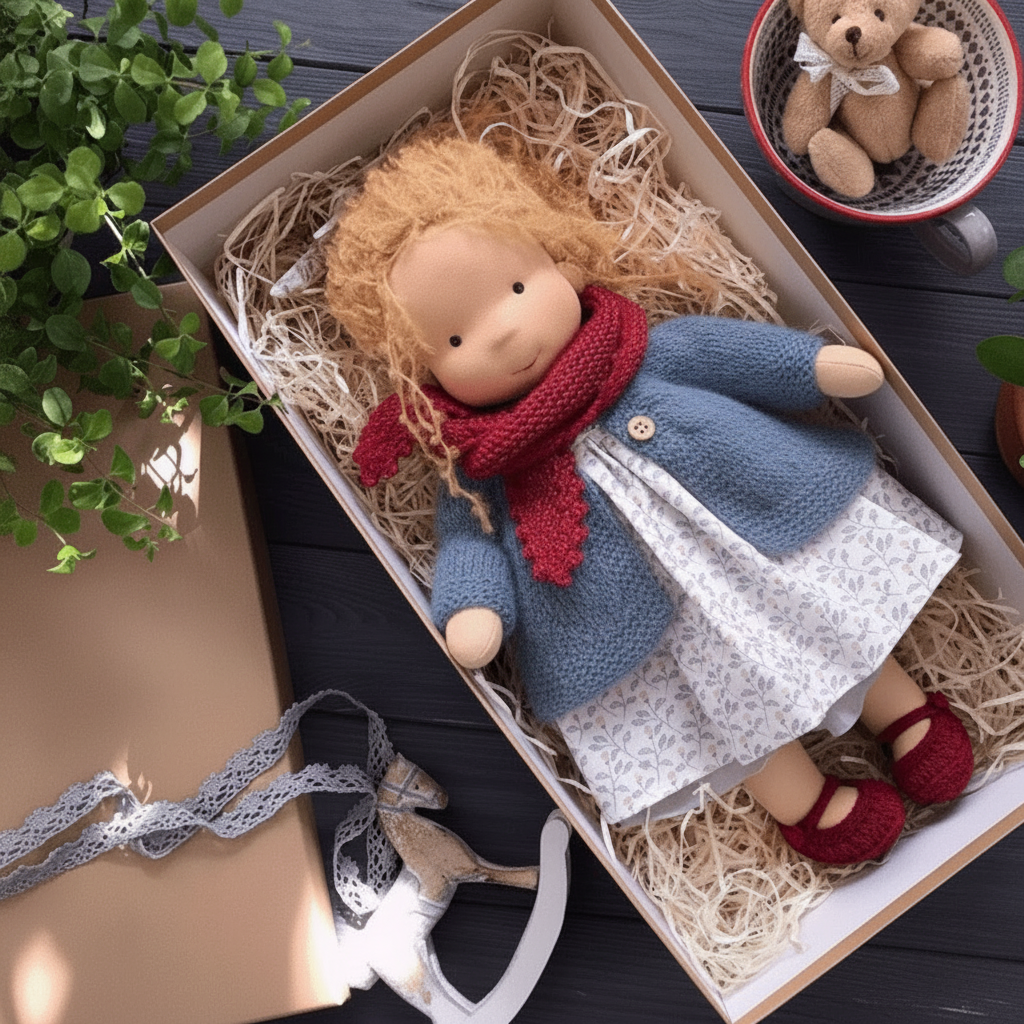 Waldorfpuppe Handgenäht Pädagogisches Spielzeug - Image 7