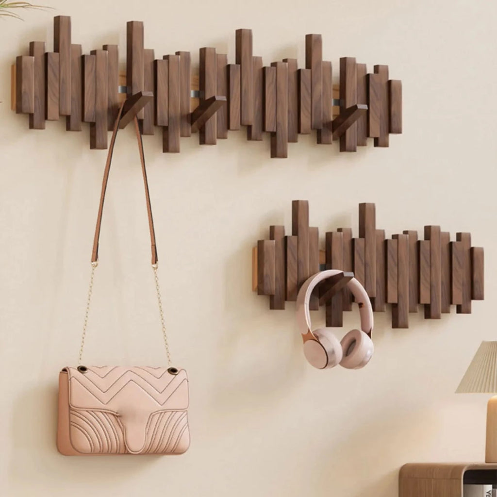 Cabide moderno de parede — Design com ganchos rebatíveis