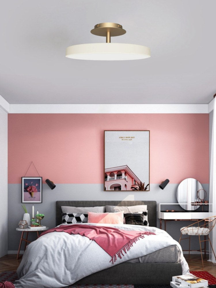 Round Flush Ceiling Lamp — Nordic Minimalist Light for Bedroom & Living | Esilora