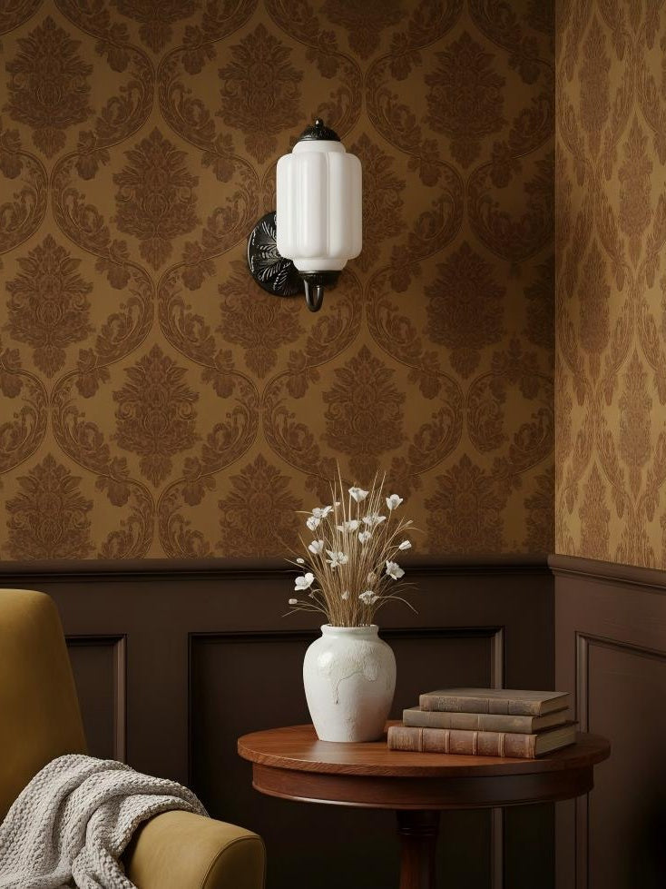 Vintage Milk Glass Sconce Bedside Hallway Eloise Wall Sconce | Esilora