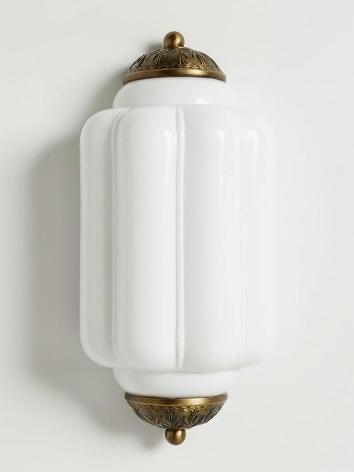 Vintage Milk Glass Flush Eloise Wall Sconce for Bedside Hallway | Esilora