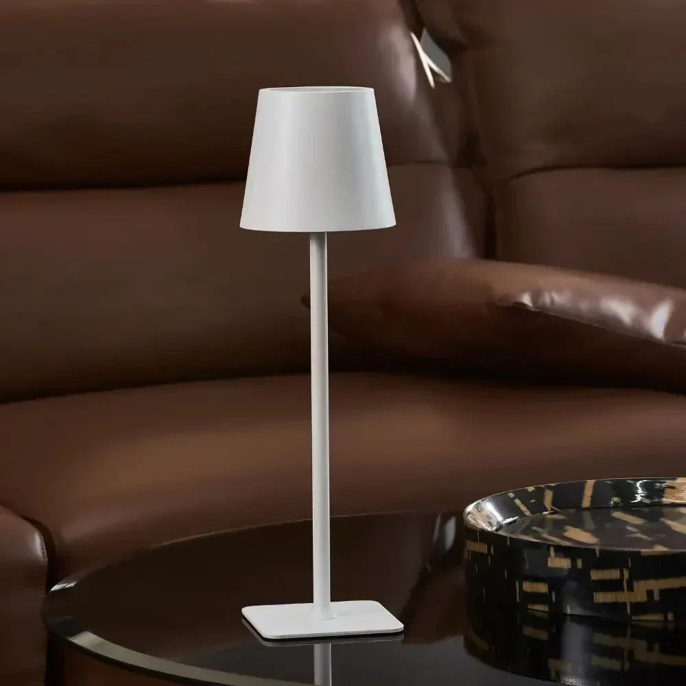 Modern Dimmable LED Table Lamp — Metal, Battery Powered, Touch Control, IP54 Weatherproof