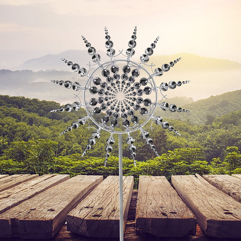 Outdoor Garden Wind Spinner in Metal, Rust-Resistant Decoration - Esilora