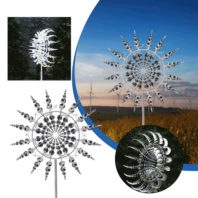 Outdoor Garden Wind Spinner in Metal, Rust-Resistant Decoration - Esilora
