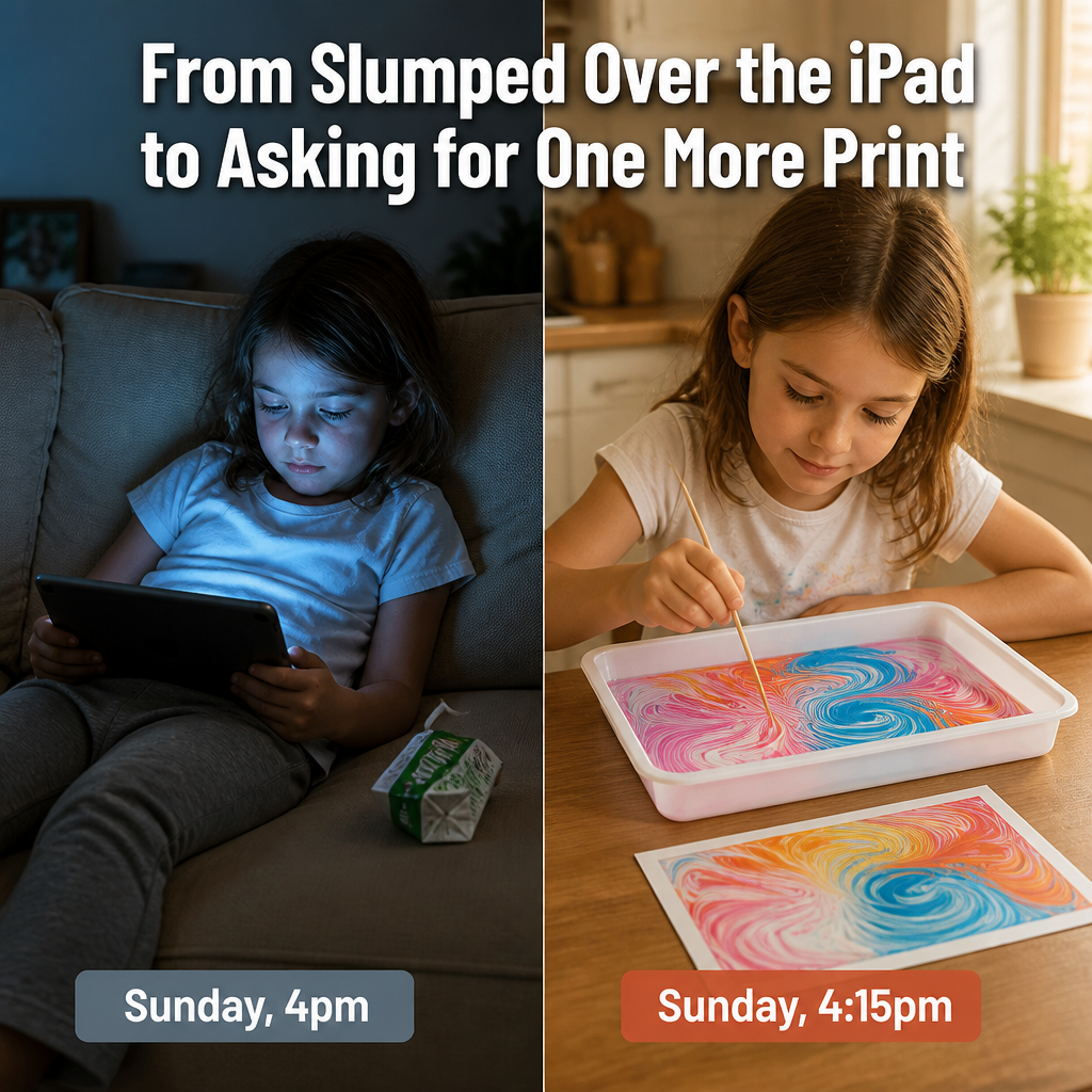 SplashMuse Marbling Paint Kit — Swirl, Lift & Hang Real Marbled Prints Kids Make Themselves - Esilora