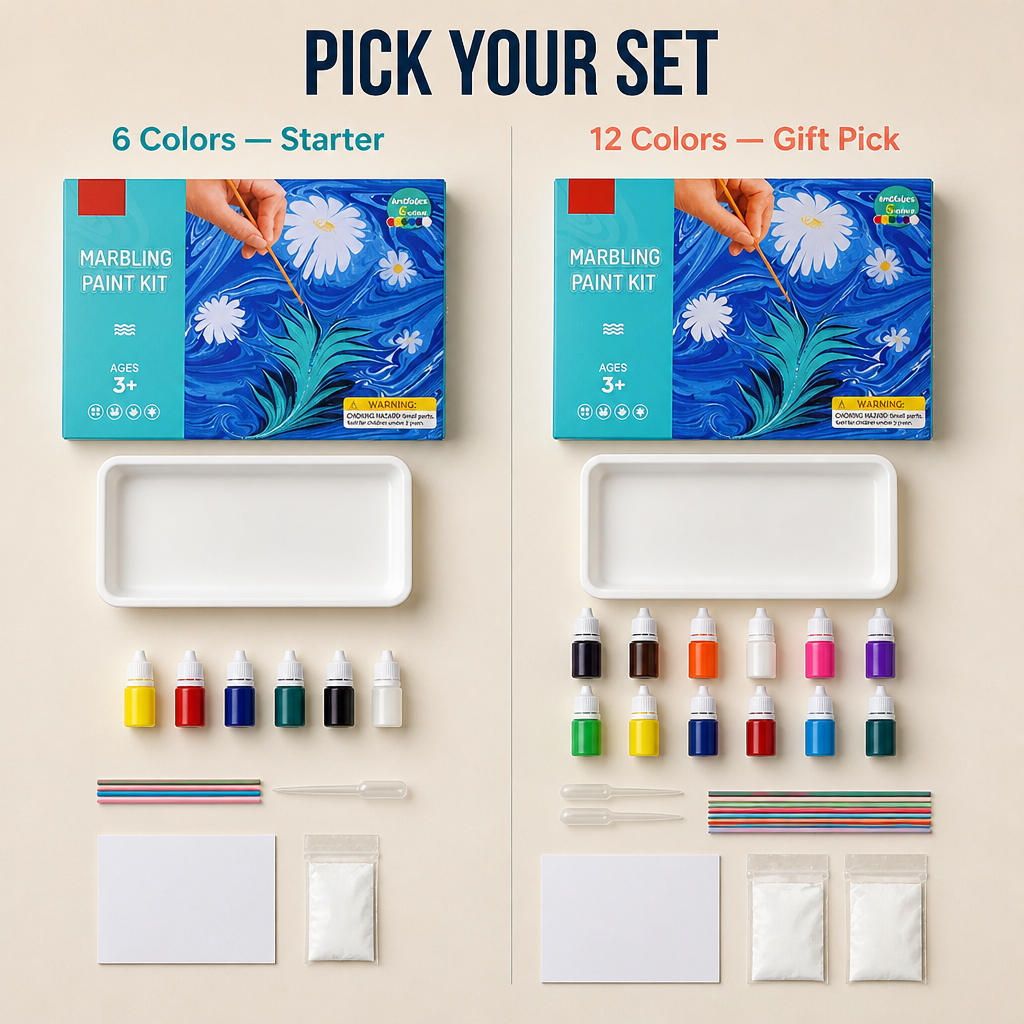 SplashMuse Marbling Paint Kit — Swirl, Lift & Hang Real Marbled Prints Kids Make Themselves - Esilora