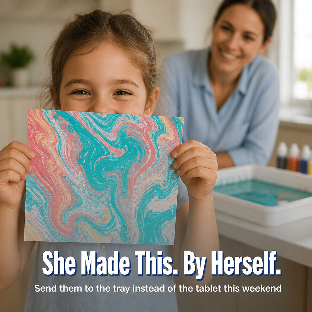 SplashMuse Marbling Paint Kit — Swirl, Lift & Hang Real Marbled Prints Kids Make Themselves - Esilora