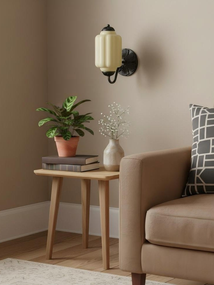Vintage Milk Glass Sconce Bedside Hallway Eloise Wall Sconce | Esilora