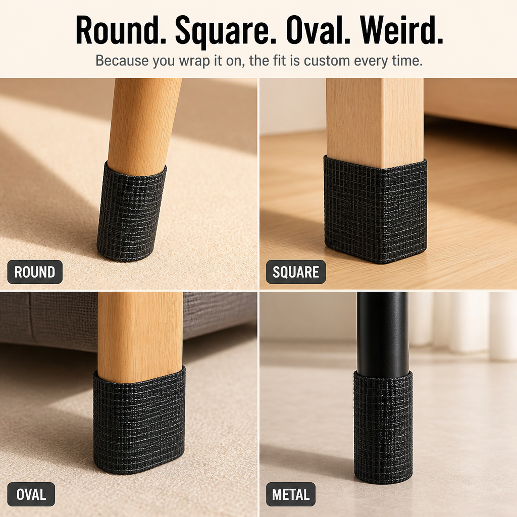 SilencioGuard — Wrap Any Furniture Leg to Stop Scratches & Screech - Esilora
