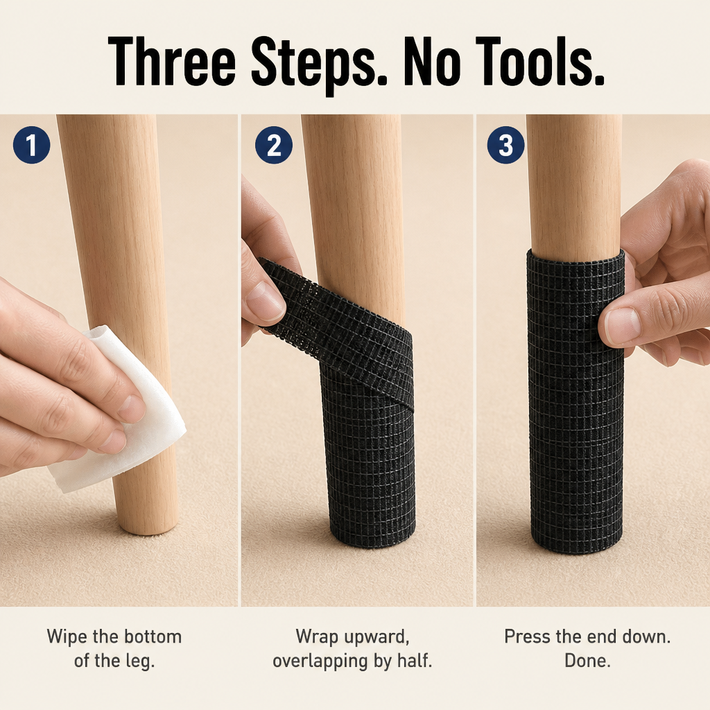 SilencioGuard — Wrap Any Furniture Leg to Stop Scratches & Screech - Esilora