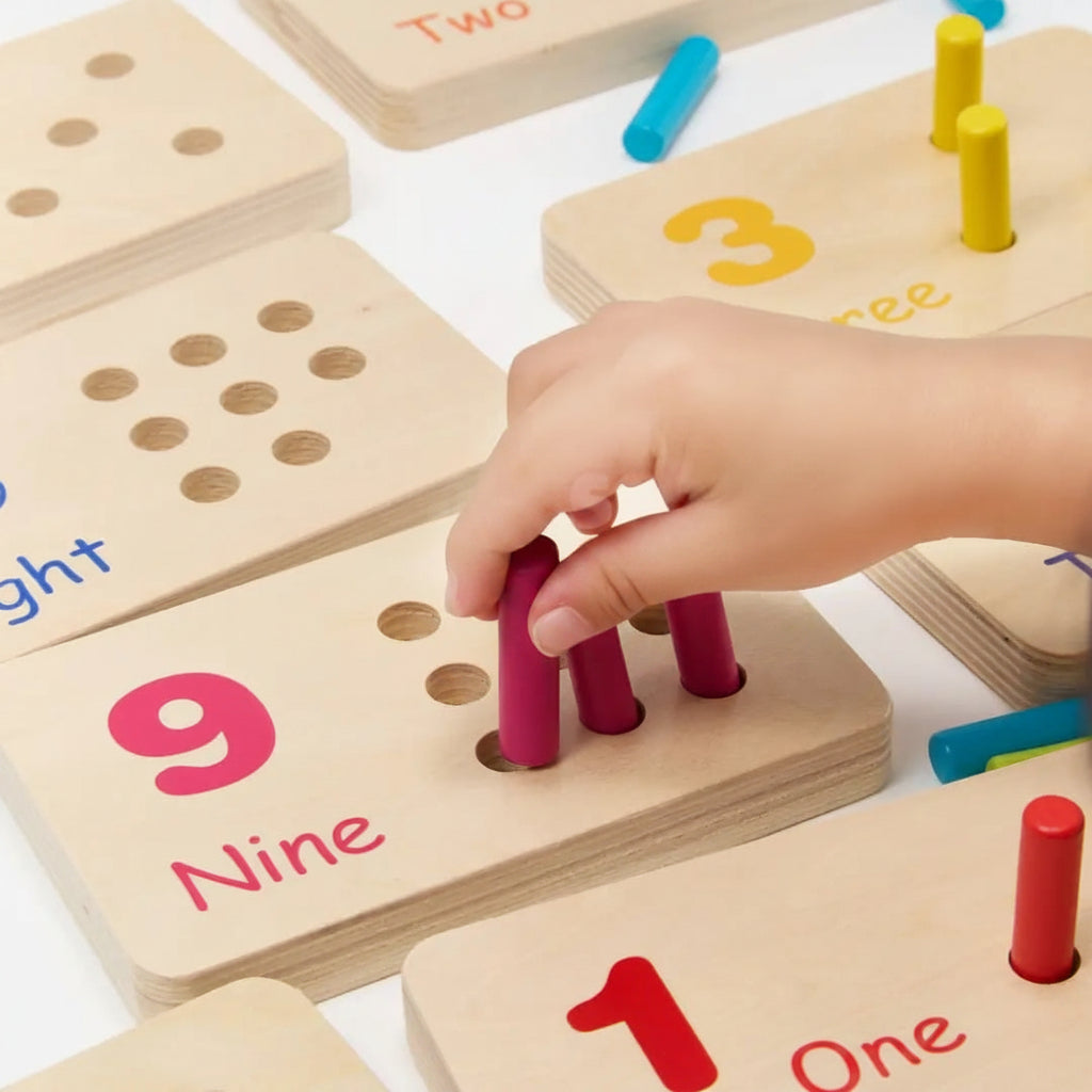 Jeu éducatif d’association des nombres — Bâtonnets de comptage colorés
