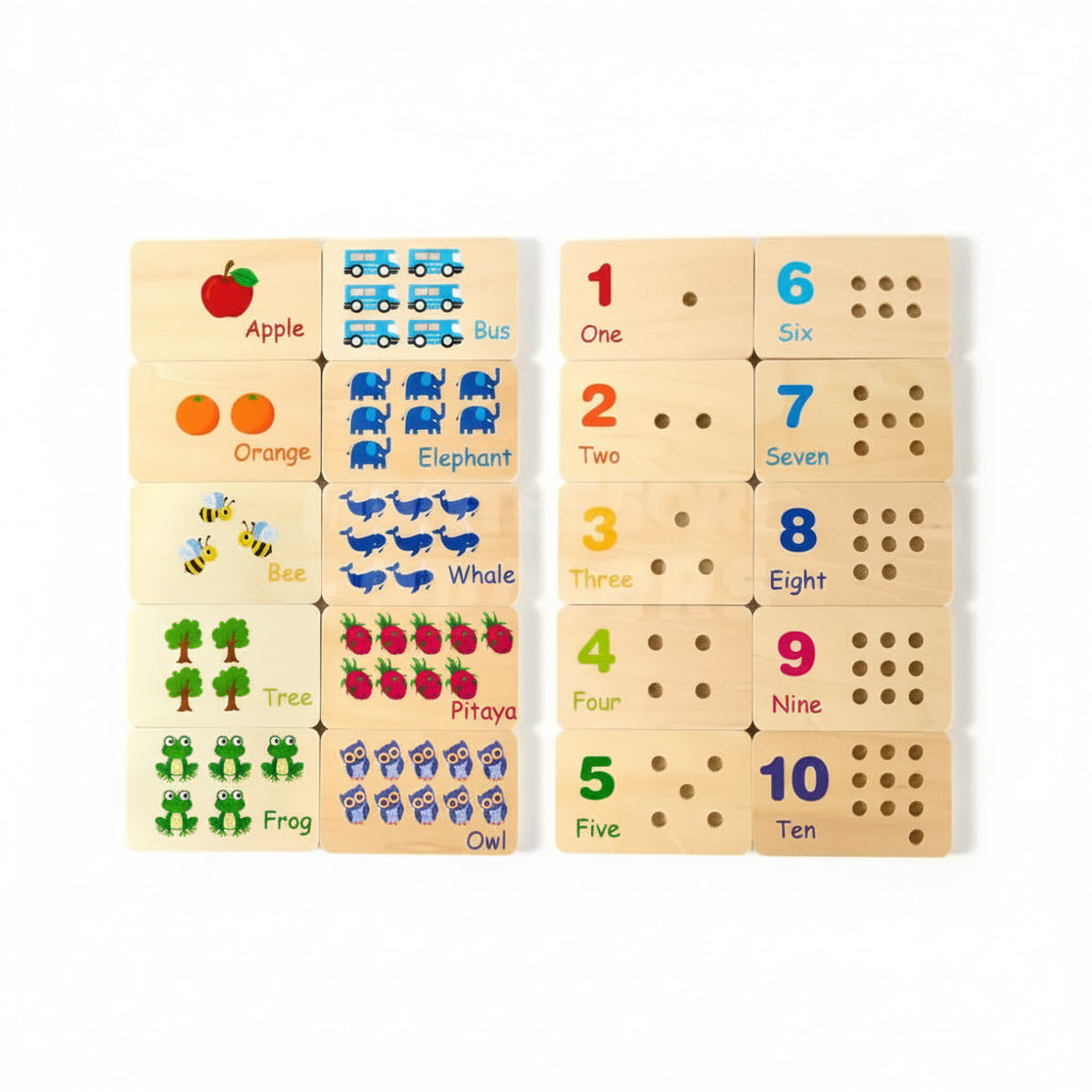 Jeu éducatif d’association des nombres — Bâtonnets de comptage colorés