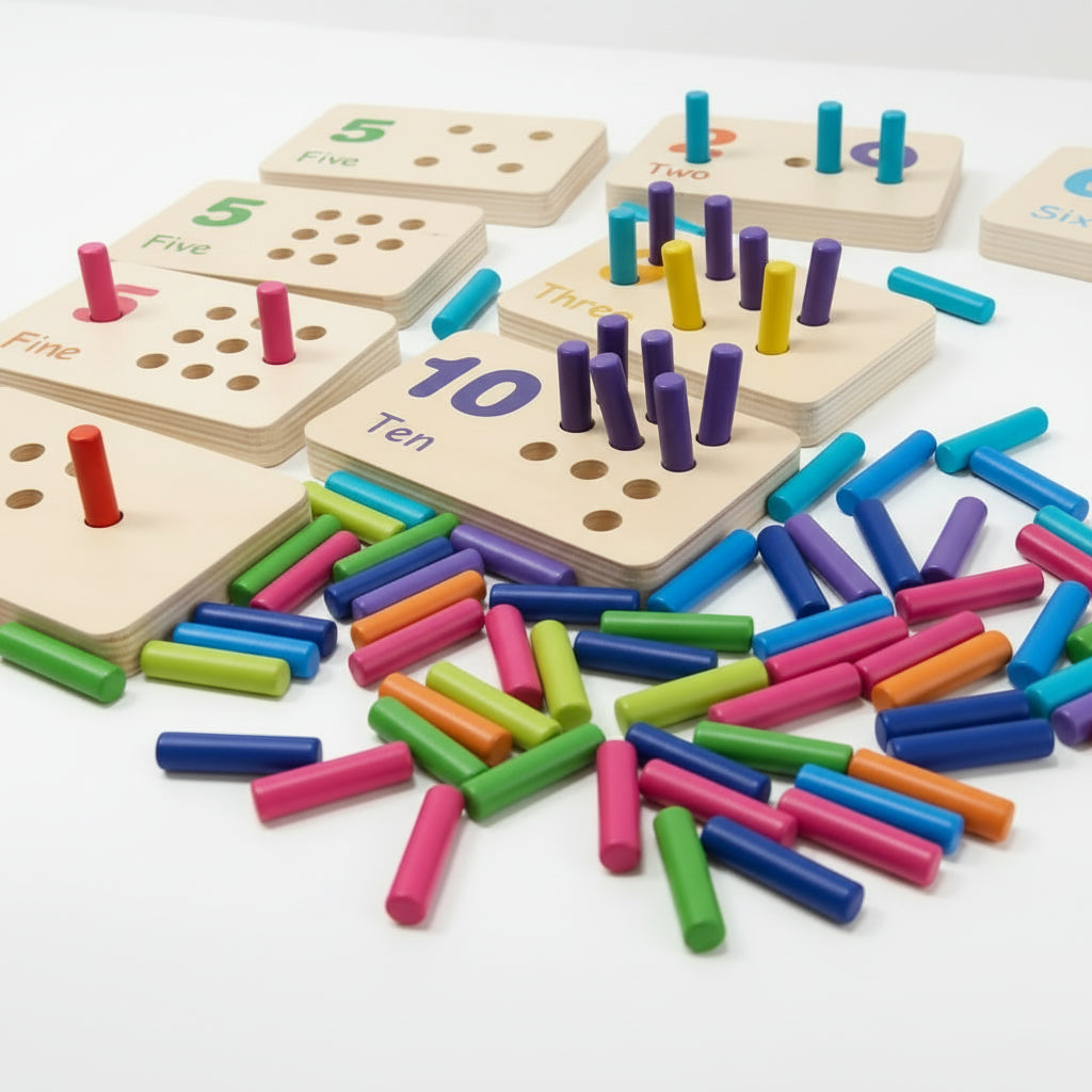 Jeu éducatif d’association des nombres — Bâtonnets de comptage colorés